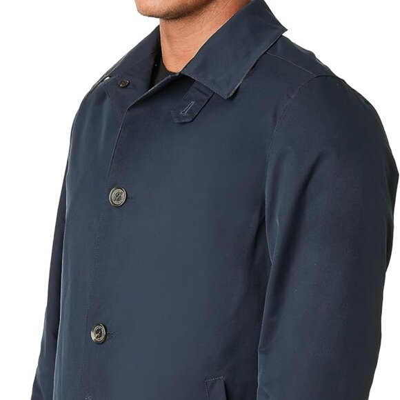 Vince Camuto Navy Trench Coat Men’s Medium | Single-Breasted, 3 Pockets, Classic - Picture 3 of 3